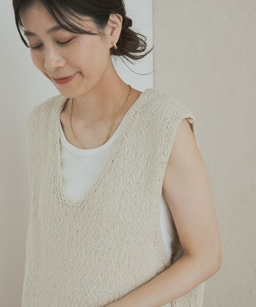 URBAN RESEARCH DOORS / アーバンリサーチ ドアーズ ベスト | コットンブークレ深Vベスト | 詳細21