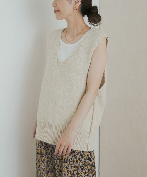 URBAN RESEARCH DOORS / アーバンリサーチ ドアーズ ベスト | コットンブークレ深Vベスト | 詳細22