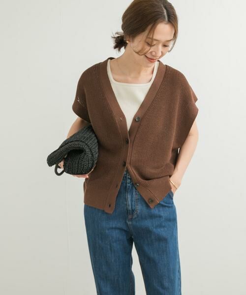 URBAN RESEARCH DOORS / アーバンリサーチ ドアーズ ベスト | リネンライクVネックベスト | 詳細1