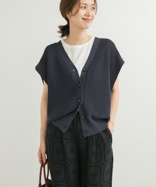 URBAN RESEARCH DOORS / アーバンリサーチ ドアーズ ベスト | リネンライクVネックベスト | 詳細13