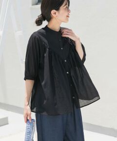 URBAN RESEARCH DOORS / アーバンリサーチ ドアーズ シャツ・ブラウス | コットンボイルV切替ギャザーブラウス