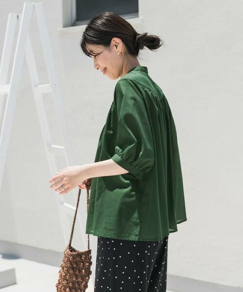 URBAN RESEARCH DOORS / アーバンリサーチ ドアーズ シャツ・ブラウス | コットンボイルV切替ギャザーブラウス | 詳細3