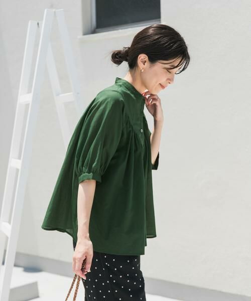 URBAN RESEARCH DOORS / アーバンリサーチ ドアーズ シャツ・ブラウス | コットンボイルV切替ギャザーブラウス | 詳細4