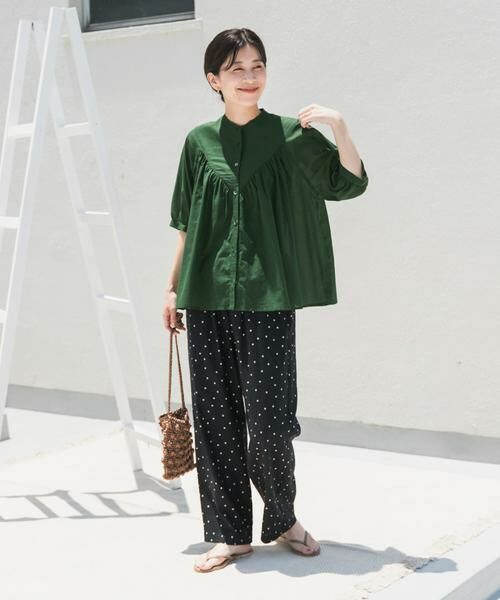 URBAN RESEARCH DOORS / アーバンリサーチ ドアーズ シャツ・ブラウス | コットンボイルV切替ギャザーブラウス | 詳細7