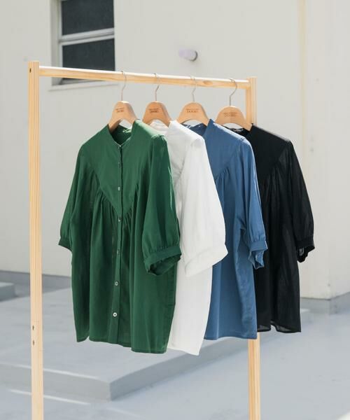 URBAN RESEARCH DOORS / アーバンリサーチ ドアーズ シャツ・ブラウス | コットンボイルV切替ギャザーブラウス | 詳細9