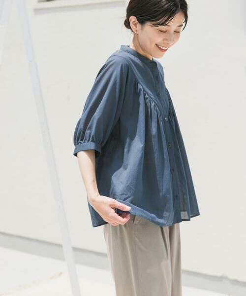 URBAN RESEARCH DOORS / アーバンリサーチ ドアーズ シャツ・ブラウス | コットンボイルV切替ギャザーブラウス | 詳細18