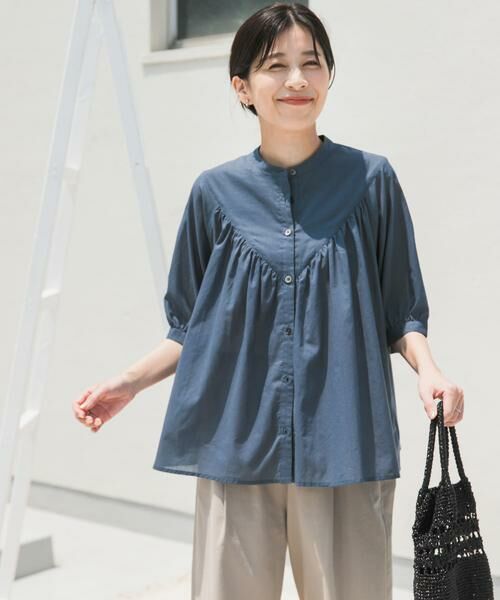 URBAN RESEARCH DOORS / アーバンリサーチ ドアーズ シャツ・ブラウス | コットンボイルV切替ギャザーブラウス | 詳細20