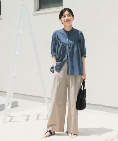 URBAN RESEARCH DOORS / アーバンリサーチ ドアーズ シャツ・ブラウス | コットンボイルV切替ギャザーブラウス | 詳細22