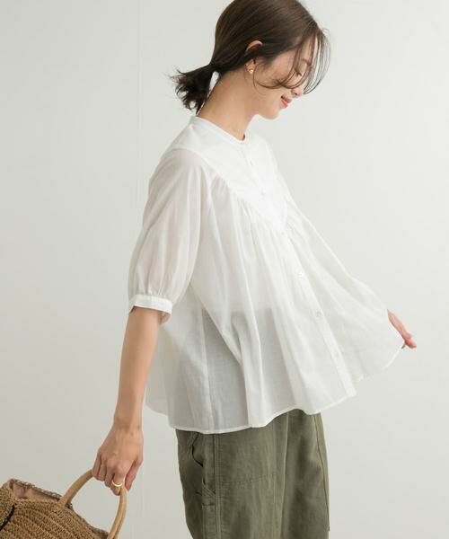 URBAN RESEARCH DOORS / アーバンリサーチ ドアーズ シャツ・ブラウス | コットンボイルV切替ギャザーブラウス | 詳細30