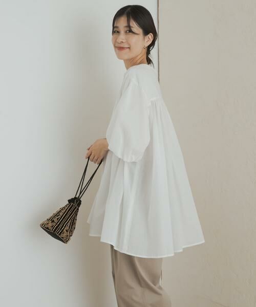 URBAN RESEARCH DOORS / アーバンリサーチ ドアーズ チュニック | コットンボイルVネックチュニック | 詳細2