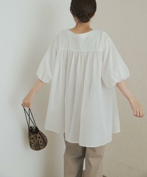 URBAN RESEARCH DOORS / アーバンリサーチ ドアーズ チュニック | コットンボイルVネックチュニック | 詳細4