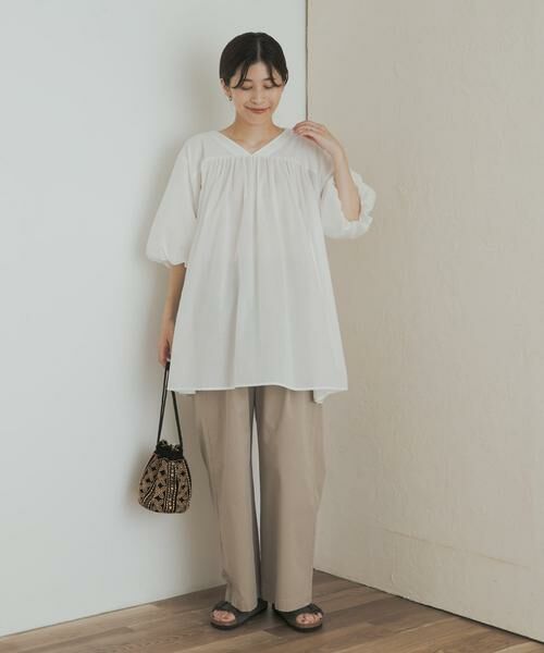 URBAN RESEARCH DOORS / アーバンリサーチ ドアーズ チュニック | コットンボイルVネックチュニック | 詳細6