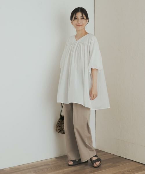 URBAN RESEARCH DOORS / アーバンリサーチ ドアーズ チュニック | コットンボイルVネックチュニック | 詳細7