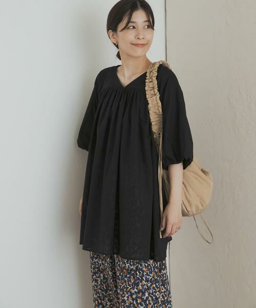 URBAN RESEARCH DOORS / アーバンリサーチ ドアーズ チュニック | コットンボイルVネックチュニック | 詳細10