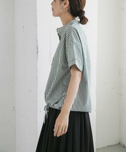 URBAN RESEARCH DOORS / アーバンリサーチ ドアーズ シャツ・ブラウス | ストライプドロストバンドカラーシャツ | 詳細2