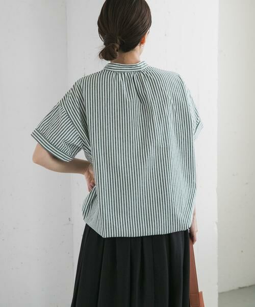 URBAN RESEARCH DOORS / アーバンリサーチ ドアーズ シャツ・ブラウス | ストライプドロストバンドカラーシャツ | 詳細3