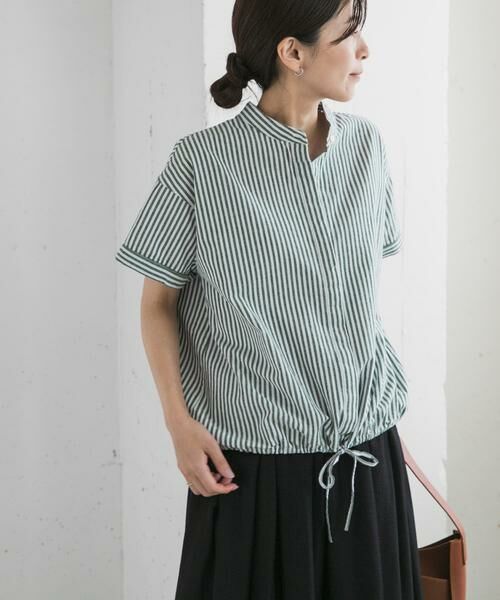 URBAN RESEARCH DOORS / アーバンリサーチ ドアーズ シャツ・ブラウス | ストライプドロストバンドカラーシャツ | 詳細5