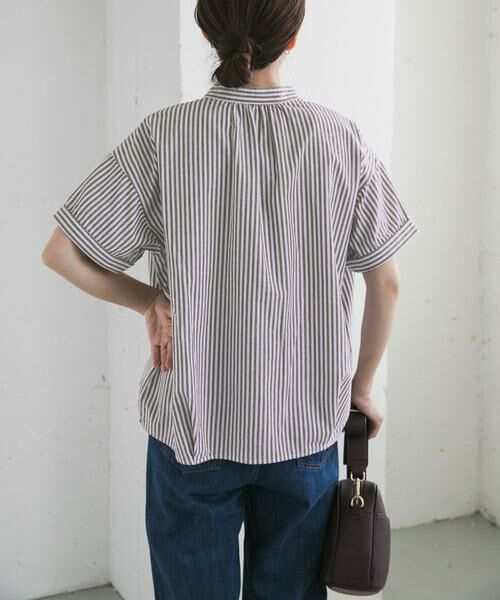 URBAN RESEARCH DOORS / アーバンリサーチ ドアーズ シャツ・ブラウス | ストライプドロストバンドカラーシャツ | 詳細12