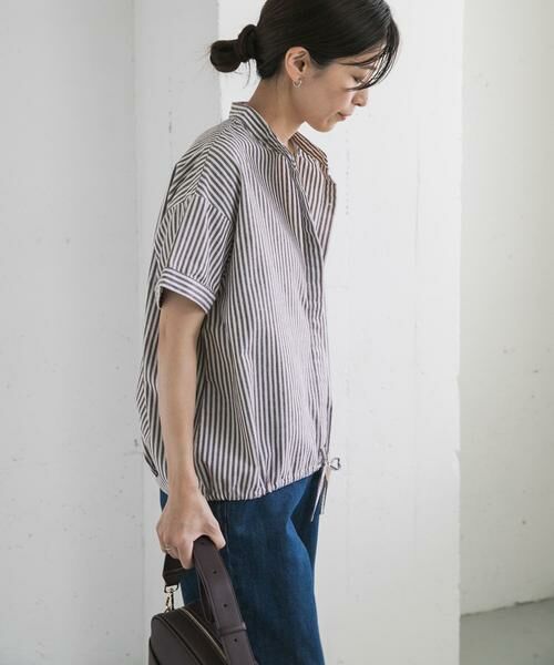 URBAN RESEARCH DOORS / アーバンリサーチ ドアーズ シャツ・ブラウス | ストライプドロストバンドカラーシャツ | 詳細13