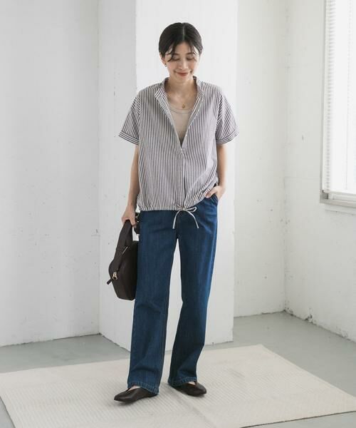 URBAN RESEARCH DOORS / アーバンリサーチ ドアーズ シャツ・ブラウス | ストライプドロストバンドカラーシャツ | 詳細16