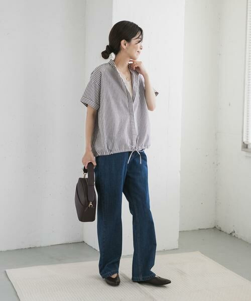 URBAN RESEARCH DOORS / アーバンリサーチ ドアーズ シャツ・ブラウス | ストライプドロストバンドカラーシャツ | 詳細17