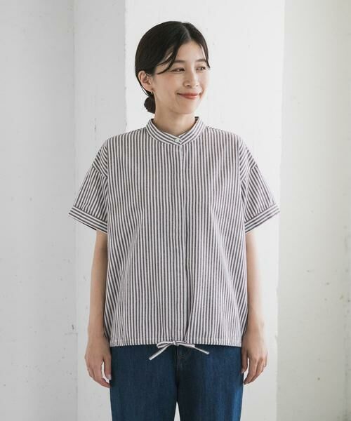 URBAN RESEARCH DOORS / アーバンリサーチ ドアーズ シャツ・ブラウス | ストライプドロストバンドカラーシャツ | 詳細18