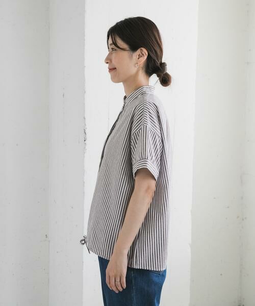 URBAN RESEARCH DOORS / アーバンリサーチ ドアーズ シャツ・ブラウス | ストライプドロストバンドカラーシャツ | 詳細19