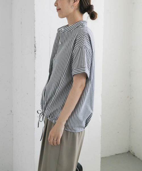 URBAN RESEARCH DOORS / アーバンリサーチ ドアーズ シャツ・ブラウス | ストライプドロストバンドカラーシャツ | 詳細23