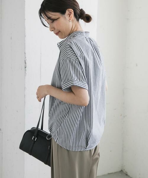 URBAN RESEARCH DOORS / アーバンリサーチ ドアーズ シャツ・ブラウス | ストライプドロストバンドカラーシャツ | 詳細24