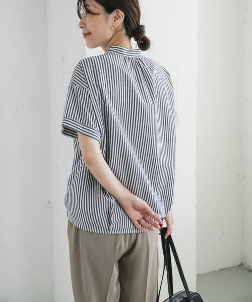 URBAN RESEARCH DOORS / アーバンリサーチ ドアーズ シャツ・ブラウス | ストライプドロストバンドカラーシャツ | 詳細25