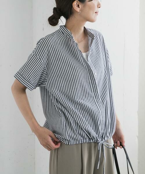 URBAN RESEARCH DOORS / アーバンリサーチ ドアーズ シャツ・ブラウス | ストライプドロストバンドカラーシャツ | 詳細26