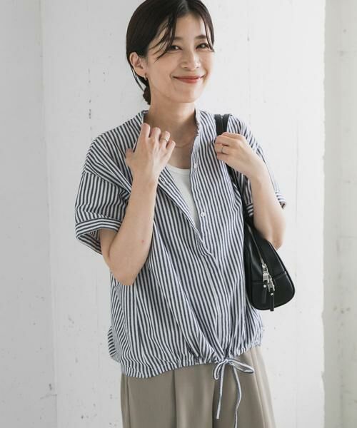 URBAN RESEARCH DOORS / アーバンリサーチ ドアーズ シャツ・ブラウス | ストライプドロストバンドカラーシャツ | 詳細27