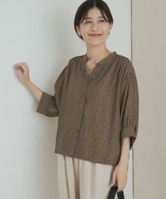 URBAN RESEARCH DOORS / アーバンリサーチ ドアーズ シャツ・ブラウス | 楊柳ドット5分袖ブラウス