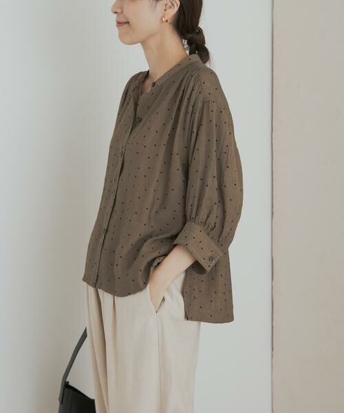 URBAN RESEARCH DOORS / アーバンリサーチ ドアーズ シャツ・ブラウス | 楊柳ドット5分袖ブラウス | 詳細2
