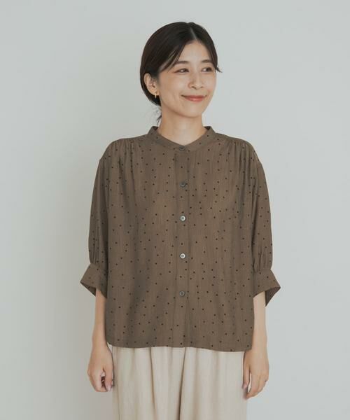 URBAN RESEARCH DOORS / アーバンリサーチ ドアーズ シャツ・ブラウス | 楊柳ドット5分袖ブラウス | 詳細8