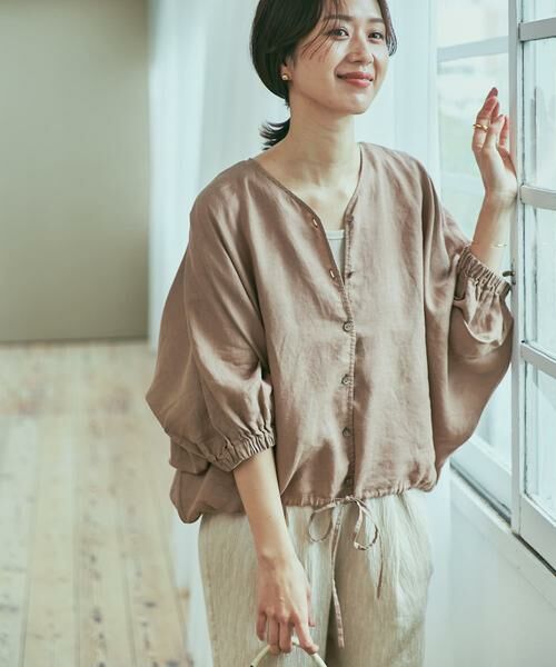 URBAN RESEARCH DOORS / アーバンリサーチ ドアーズ シャツ・ブラウス | リネンドロストドルマンブラウス | 詳細4