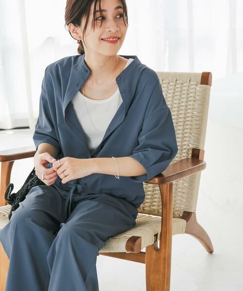 URBAN RESEARCH DOORS/アーバンリサーチ ドアーズ 『仁村紗和さん着用』『UR TECH』サマシェアドロストブラウス ブルー M URBAN RESEARCH DOORS/アーバンリサーチ ドアーズ 『仁村紗和さん着用』『UR TECH』サマシェアドロストブラウス ブルー M