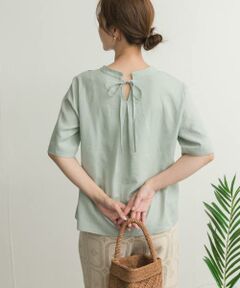 URBAN RESEARCH DOORS / アーバンリサーチ ドアーズ シャツ・ブラウス | リネンレーヨンバックリボンブラウス