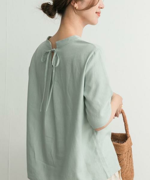 URBAN RESEARCH DOORS / アーバンリサーチ ドアーズ シャツ・ブラウス | リネンレーヨンバックリボンブラウス | 詳細3