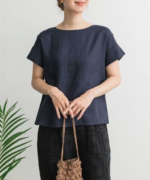 試着のみタグ有りURBANRESEARCH DOORSリネンブラウス セール】 リネンバックタックブラウス （シャツ・ブラウス