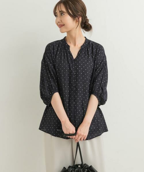 URBAN RESEARCH DOORS / アーバンリサーチ ドアーズ シャツ・ブラウス | グリッタードットギャザーブラウス | 詳細9