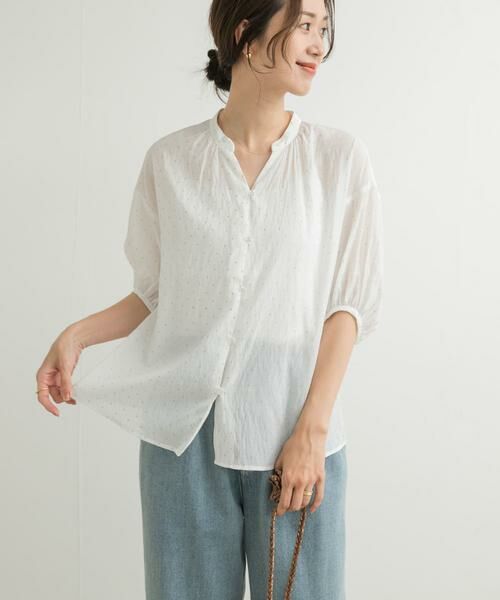 URBAN RESEARCH DOORS / アーバンリサーチ ドアーズ シャツ・ブラウス | グリッタードットギャザーブラウス | 詳細25