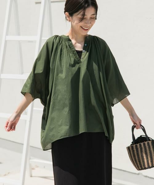 URBAN RESEARCH DOORS / アーバンリサーチ ドアーズ シャツ・ブラウス | コットンボイルロールアップスリーブブラウス | 詳細1