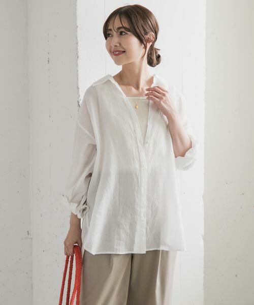 URBAN RESEARCH DOORS / アーバンリサーチ ドアーズ シャツ・ブラウス | ラミー混ルーズシャツ | 詳細20