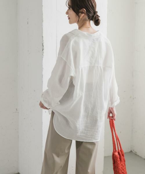 URBAN RESEARCH DOORS / アーバンリサーチ ドアーズ シャツ・ブラウス | ラミー混ルーズシャツ | 詳細24