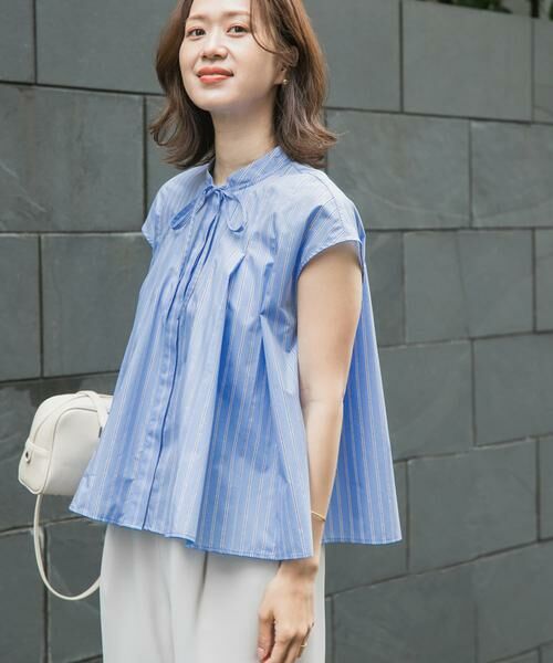 URBAN RESEARCH DOORS / アーバンリサーチ ドアーズ シャツ・ブラウス | ストライプリボンフレアフレンチブラウス | 詳細10