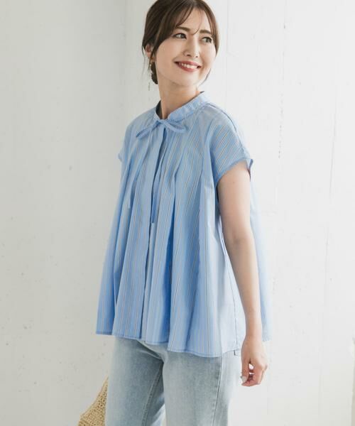 URBAN RESEARCH DOORS / アーバンリサーチ ドアーズ シャツ・ブラウス | ストライプリボンフレアフレンチブラウス | 詳細2