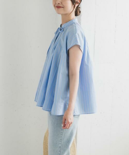 URBAN RESEARCH DOORS / アーバンリサーチ ドアーズ シャツ・ブラウス | ストライプリボンフレアフレンチブラウス | 詳細3