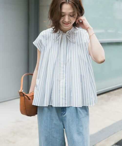 URBAN RESEARCH DOORS / アーバンリサーチ ドアーズ シャツ・ブラウス | ストライプリボンフレアフレンチブラウス | 詳細17