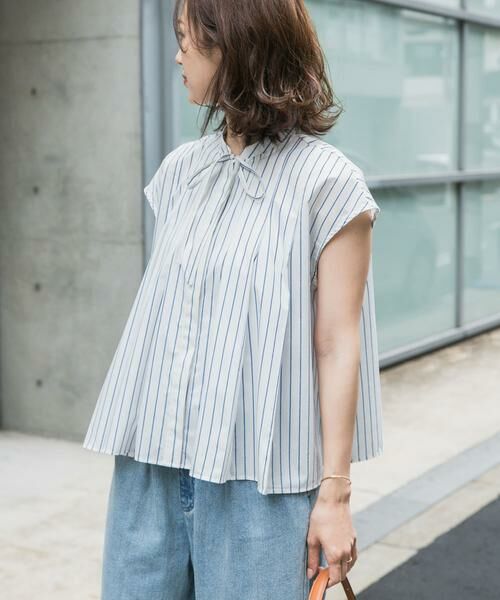URBAN RESEARCH DOORS / アーバンリサーチ ドアーズ シャツ・ブラウス | ストライプリボンフレアフレンチブラウス | 詳細18